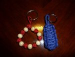 Portachiavi con nodi marinari -  Bottone cinese con perline piccole / Solomon doppia grandezza